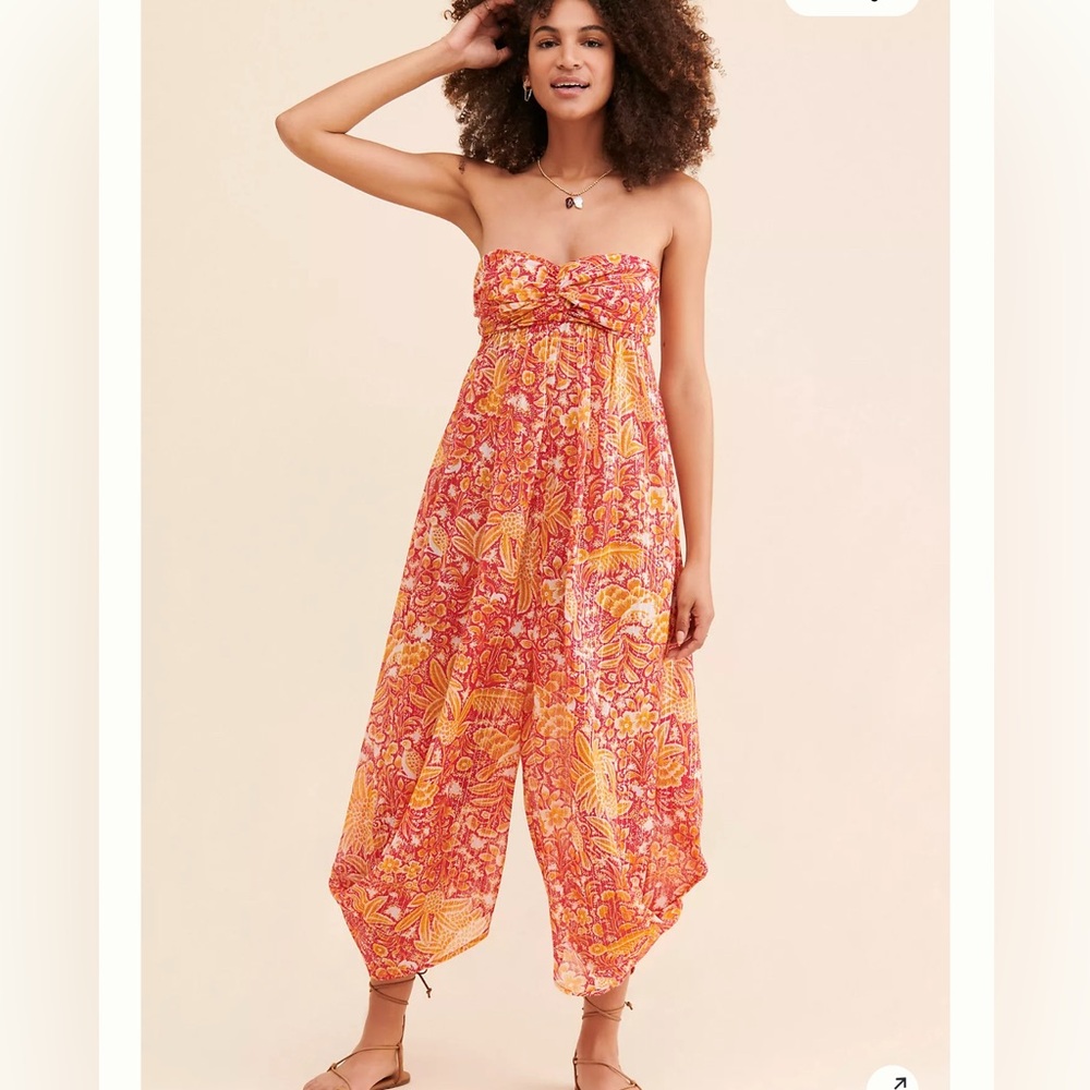 Anthro Harem Strapless Jumpsuit - Picture 2 of 12